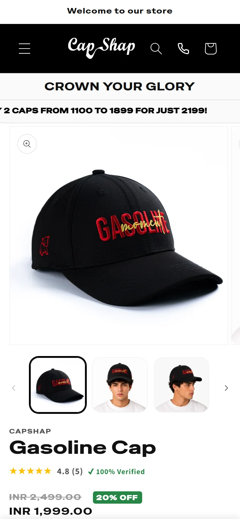 A product page with its reviews and the offer price.