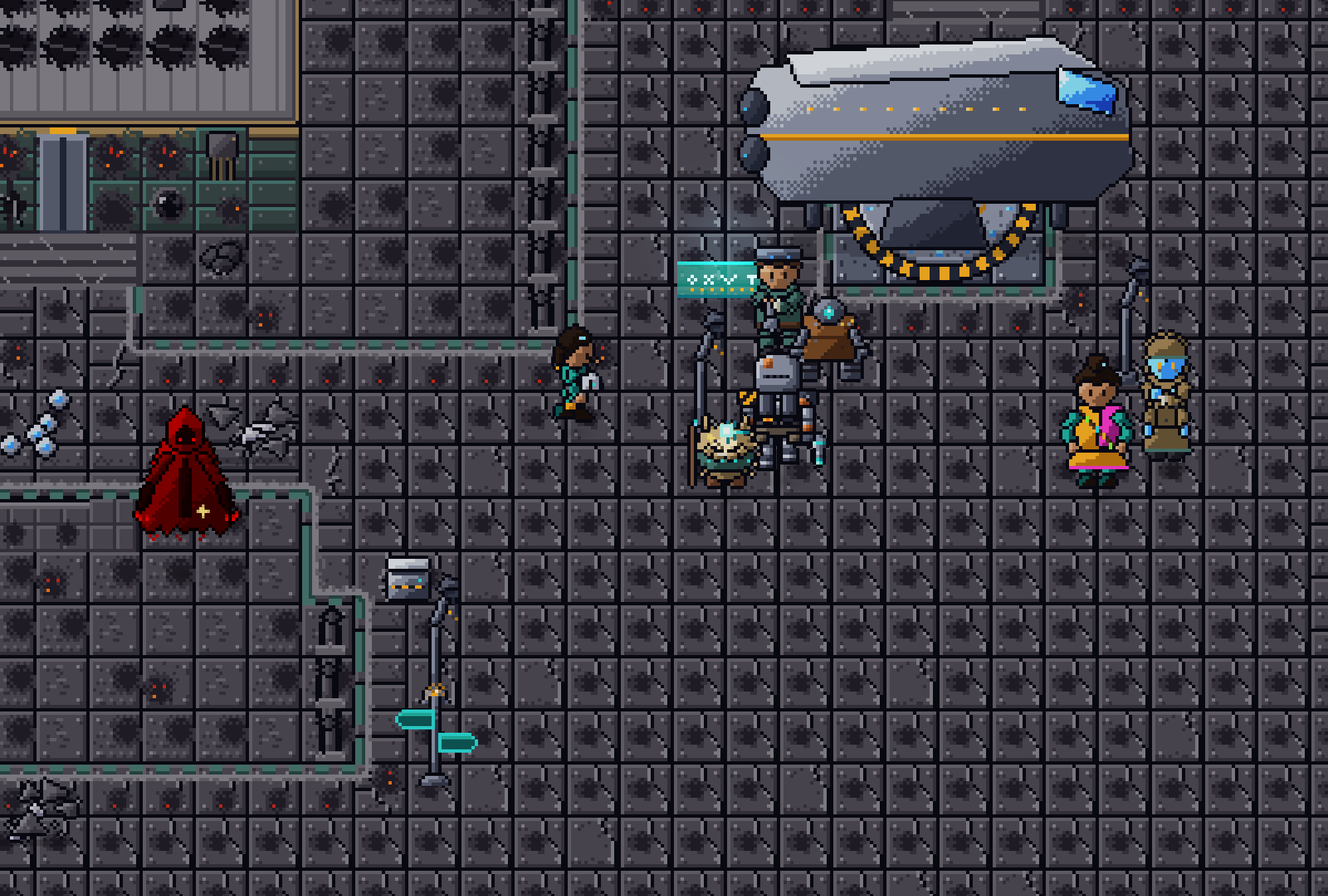 The evacuation ship in the Kora ruins.