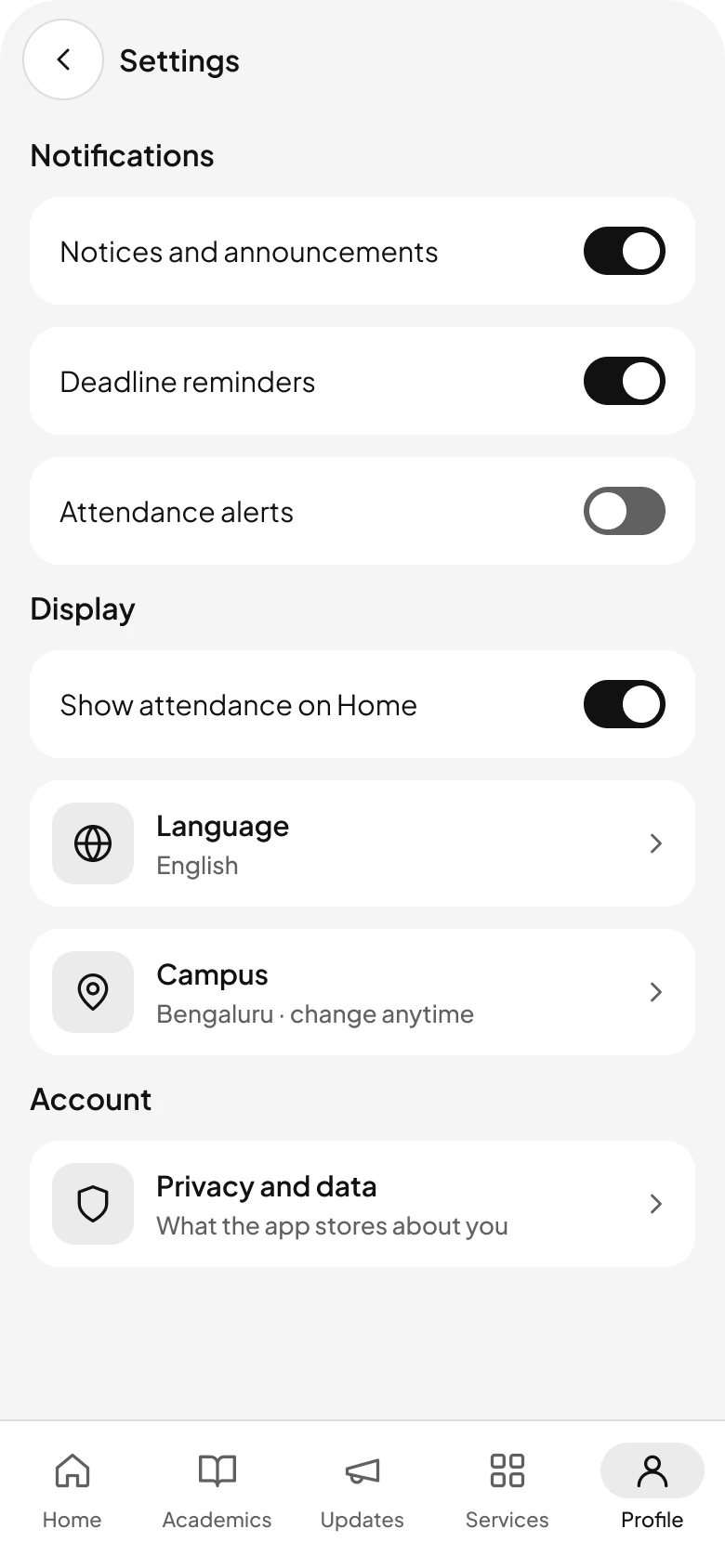 Attendance on Home can be turned off in Settings.