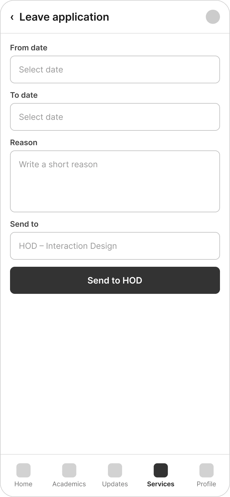 Leave application.
