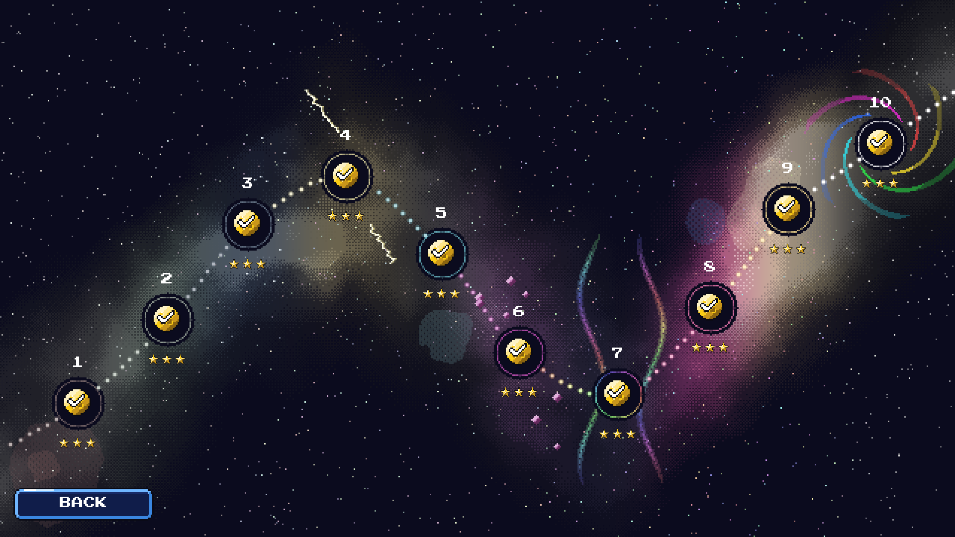 After: each planet sits on its ring.