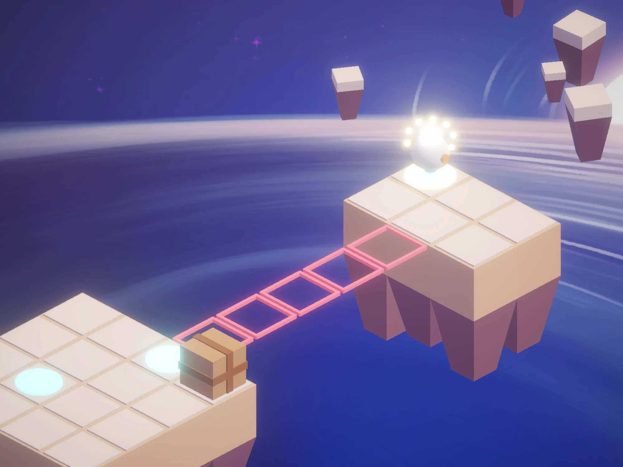 Level 9, Race the Light: a red bridge and a crate.