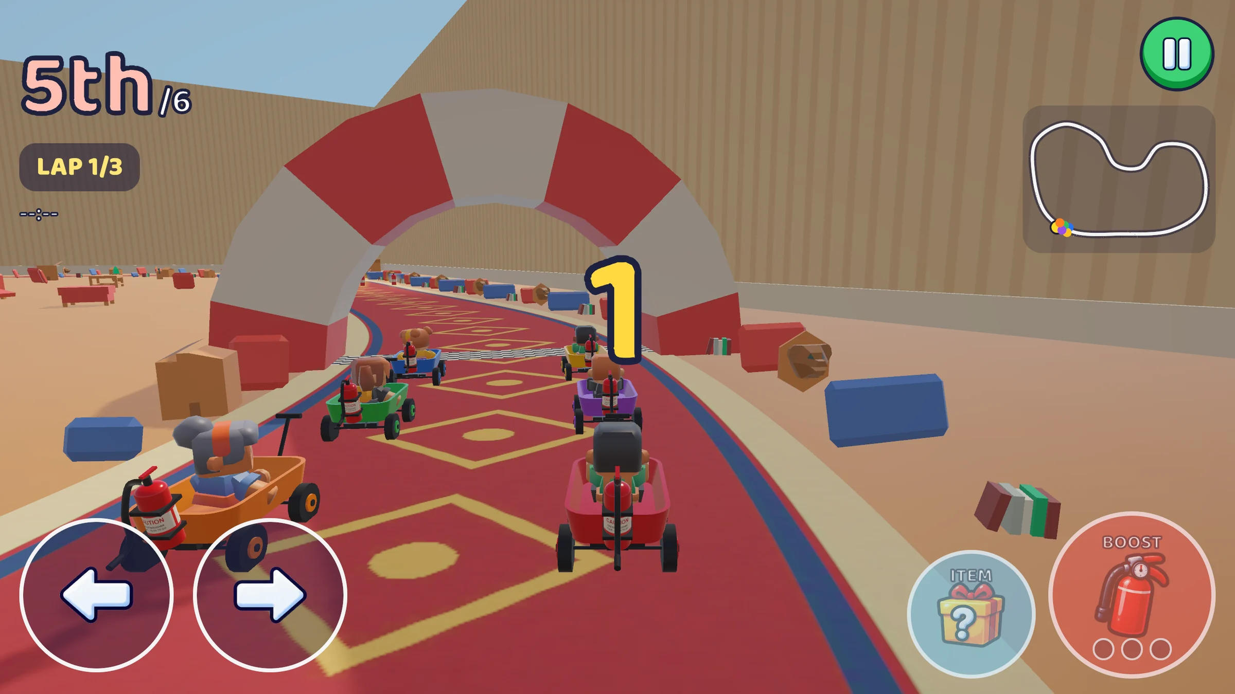 After: the arch spans the track.