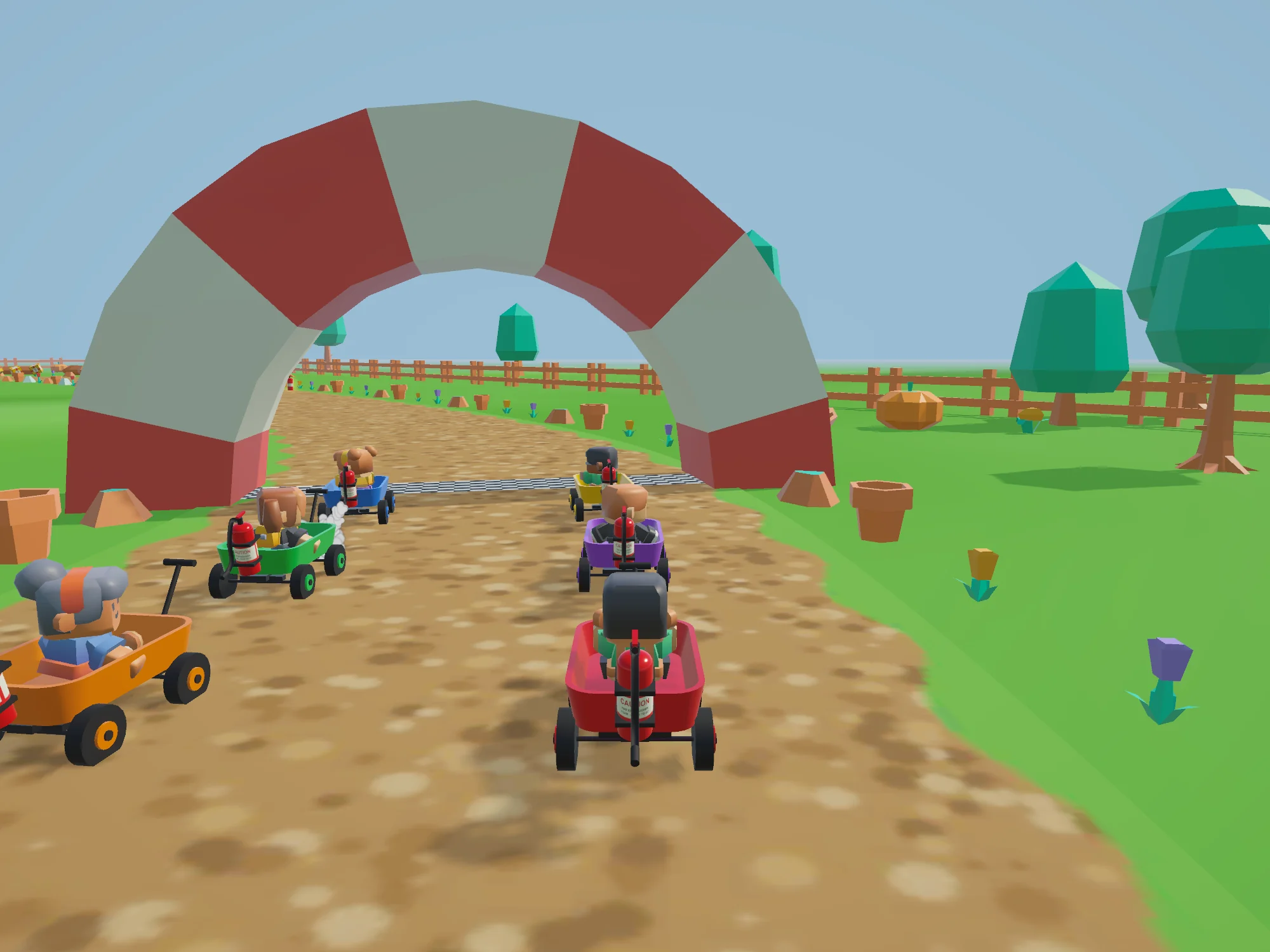 The grid on Backyard Blast just before GO.